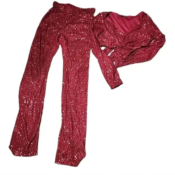 Fashion Nova Sequin Pant set. Size Medium - Picture 3 of 8